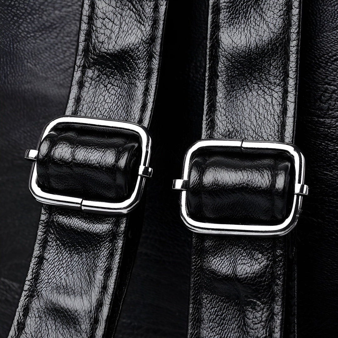 Comfortable women's leather travel bag, a stylish rucksack for work, school, or daily adventures.