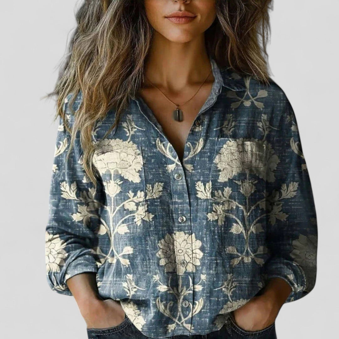 Comfortable women's gradient shirt with a modern design, stylish long sleeve for everyday versatility.