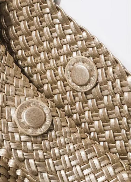 Unique woven design large tote bag for women. Fashionable faux leather shoulder carryall for daily wear.