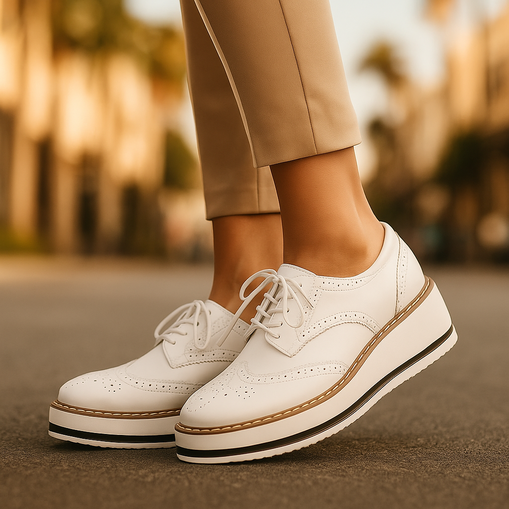 Versatile women's fashion oxford platform shoes, ideal for dressy or casual outfits. Supportive & comfortable.