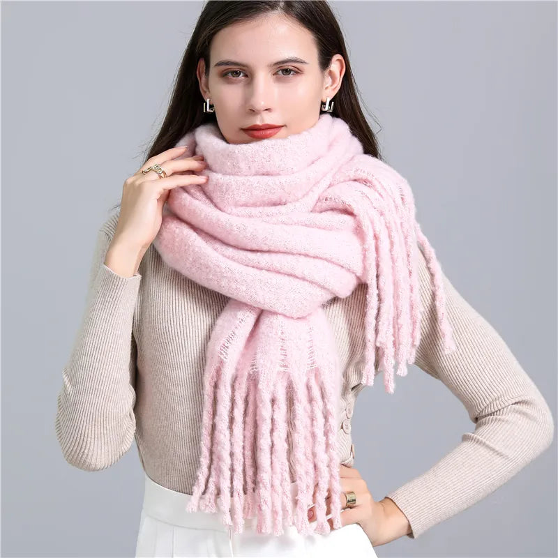 Soft & warm plaid winter scarf for women, a stylish fashion statement.