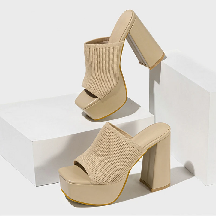 Modern women's platform sandals, a trendy footwear choice for elevated comfort and stylish summer adventures.
