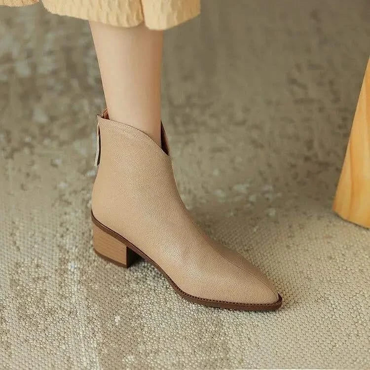 Pointed toe heeled ankle boots for women, stylish, fashionable, and chic footwear.