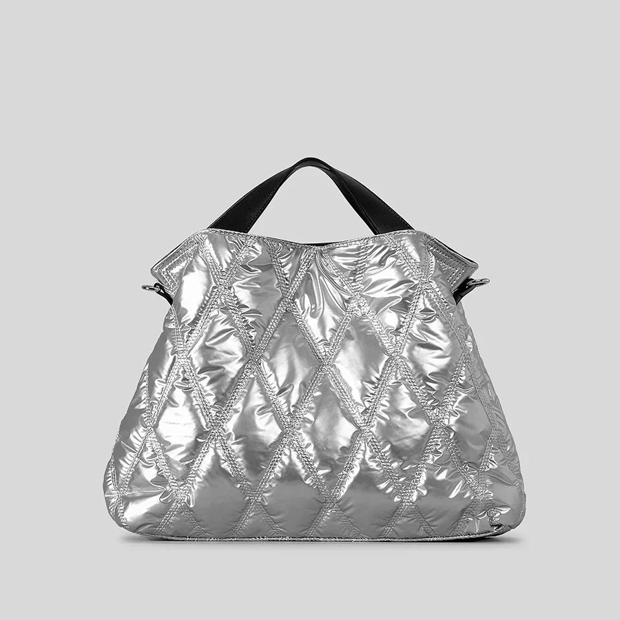 Chic women's quilted everyday tote bag, a stylish and spacious shoulder carry-all for modern fashion.