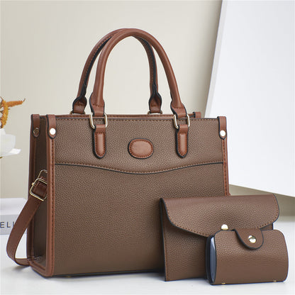 Verona Trio versatile 3-in-1 women's handbag set. Includes large tote, elegant shoulder bag, and clutch wallet.