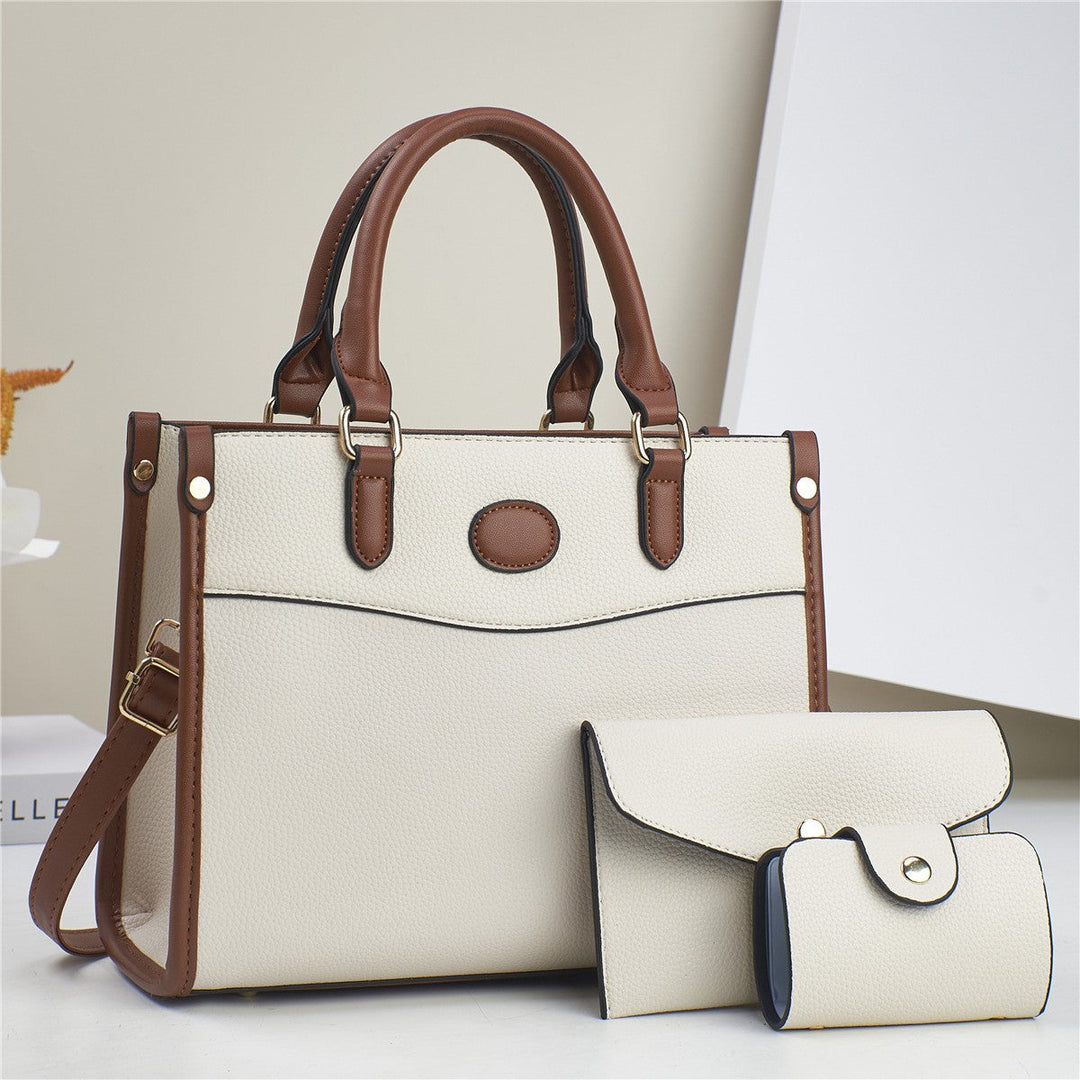 Chic women's 3-in-1 handbag set: Verona Trio tote bag, shoulder bag, and matching wallet. Multi-piece fashion.