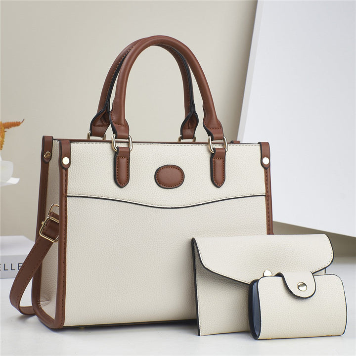 Chic women's 3-in-1 handbag set: Verona Trio tote bag, shoulder bag, and matching wallet. Multi-piece fashion.