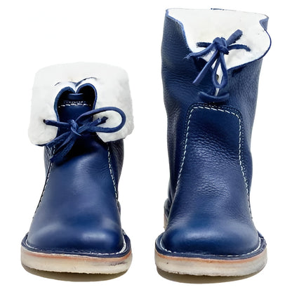 Comfortable women's warm winter boots with foot support, wool-lined for cold weather. Cozy and durable casual footwear.