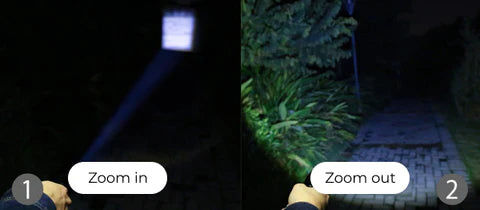Rechargeable super bright LED tactical flashlight, essential for camping, hiking, and emergency lighting.