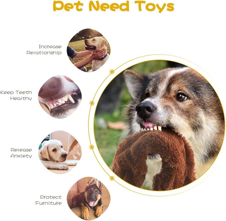 Value 5-pack of durable, sustainable squeak dog toys. Stuffing-free enrichment & chew toys for all breeds, puppies too.
