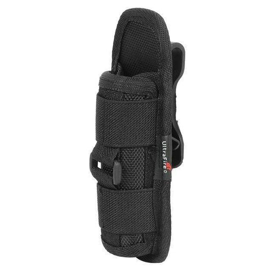 Tactical black 360-degree rotational flashlight holster for outdoor survival gear