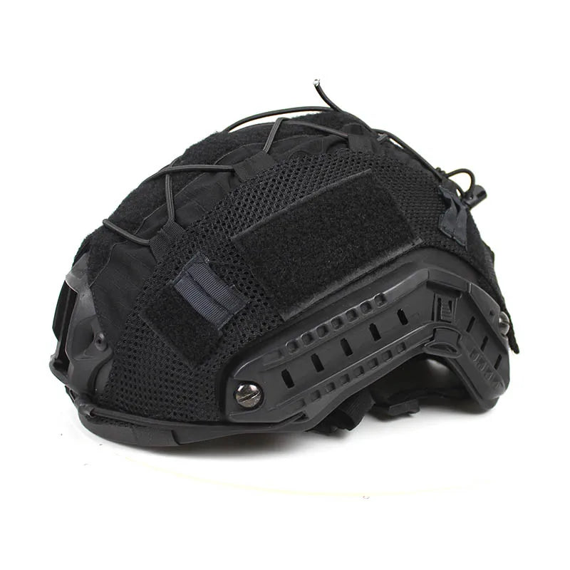 Tactical helmet cover in multi-cam pattern for FAST helmets, perfect for military and outdoor sports