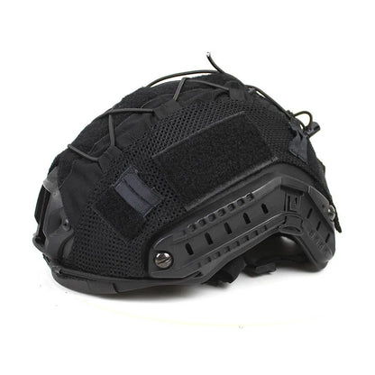 Tactical helmet cover in multi-cam pattern for FAST helmets, perfect for military and outdoor sports