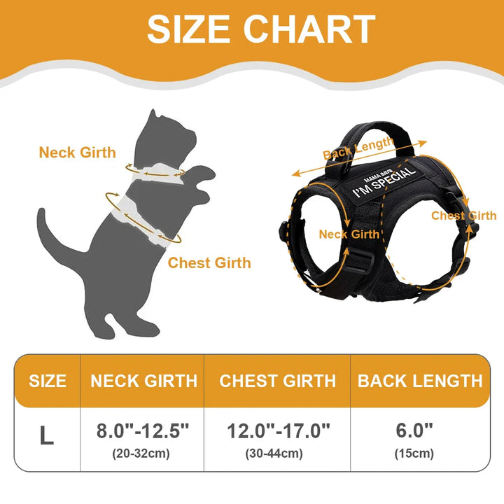 Military pet gear tactical cat harness vest, D-ring leash clip for secure outdoor use