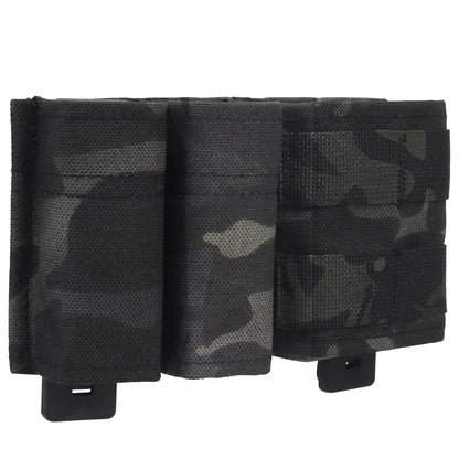Versatile tactical double magazine pouch in coyote, fits 9mm and 5.56 magazines, military-grade