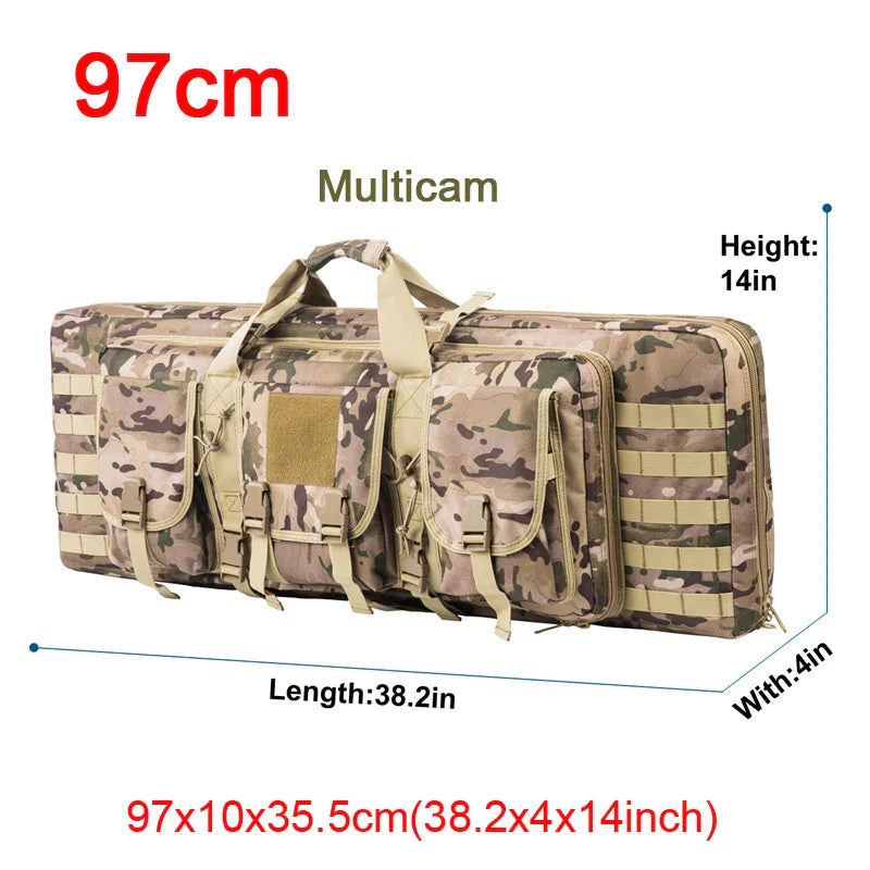 Heavy-duty airsoft gun bag, fits two rifles, external MOLLE for extra pouches