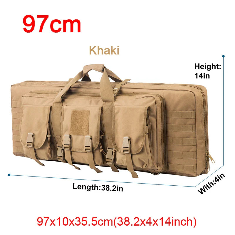 Military tactical rifle case, discreet design, protects firearms from impact & weather