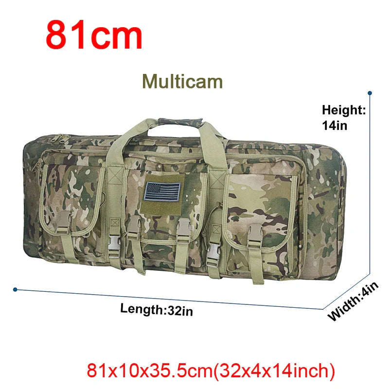 Black tactical rifle backpack with ergonomic design, comfortable carry for long guns