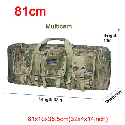 Black tactical rifle backpack with ergonomic design, comfortable carry for long guns