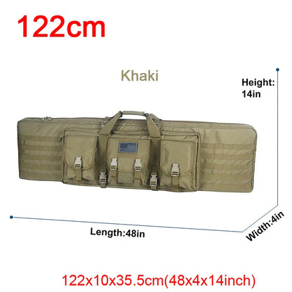 Hunting rifle backpack, designed for secure transport of two rifles, ample accessory space