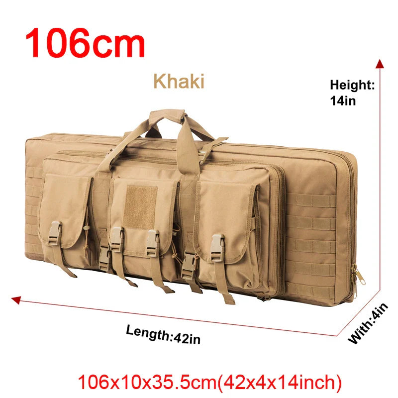 Military rifle case backpack, black, high durability for extreme outdoor conditions