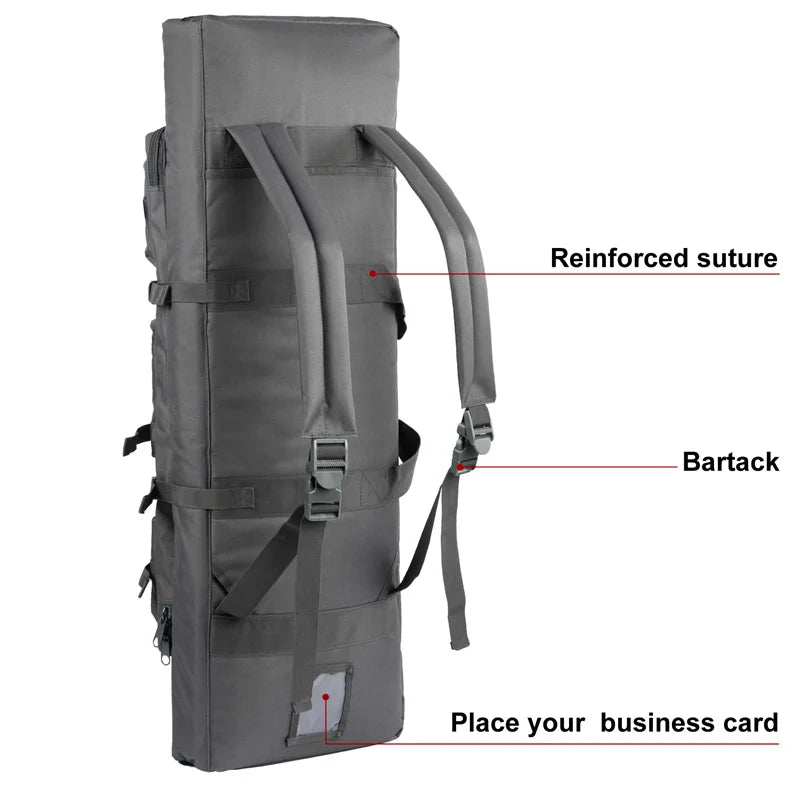 MOLLE system tactical gun bag, main compartment for two rifles, ideal for airsoft