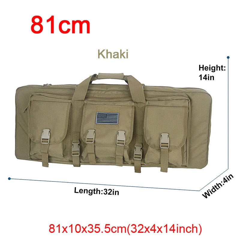 Shooting sports rifle case, two rifle capacity, quick access pockets for essentials