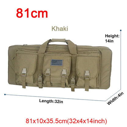 Shooting sports rifle case, two rifle capacity, quick access pockets for essentials