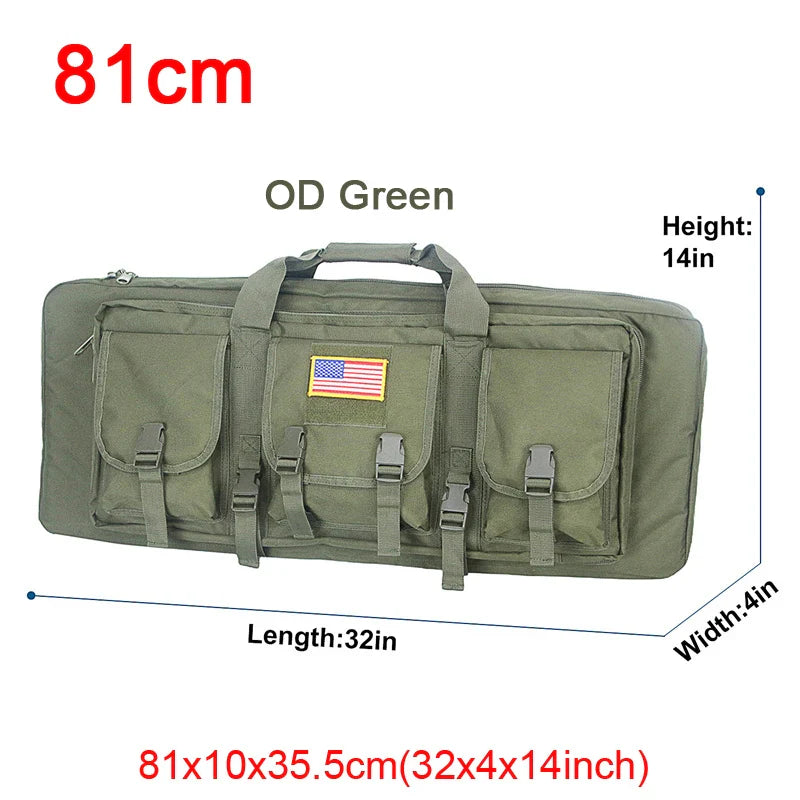 Tactical gun carrier, black, reinforced stitching for heavy loads, outdoor ready