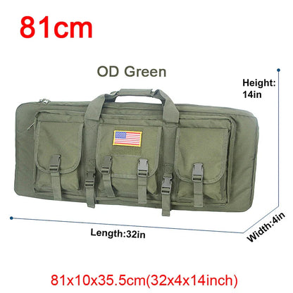 Tactical gun carrier, black, reinforced stitching for heavy loads, outdoor ready