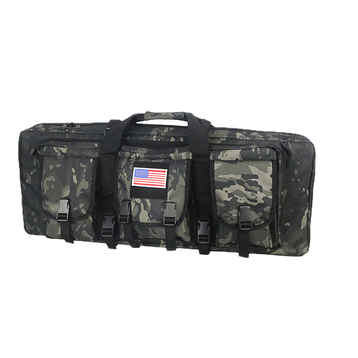 Double rifle transport bag, MOLLE webbing for additional pouches, robust polyester