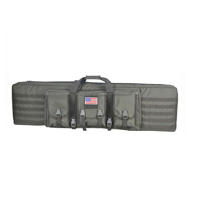 Military tactical firearms backpack, adjustable straps, designed for two rifles