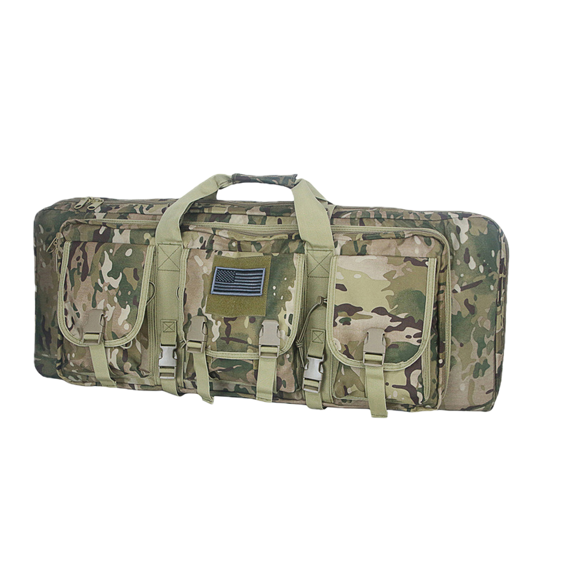 Black tactical rifle backpack, hydration compatible, ideal for prolonged outdoor use