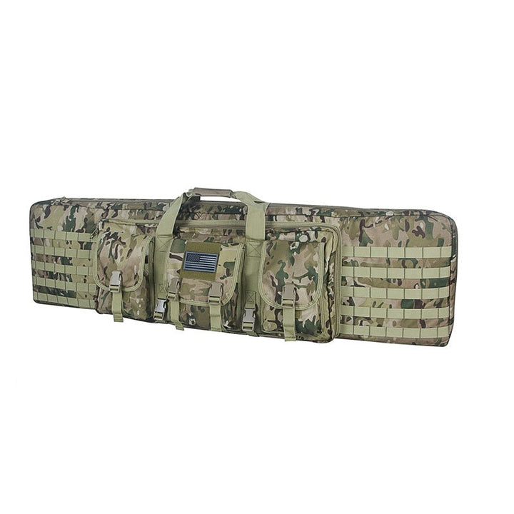 Tactical gun storage bag, black, internal rifle securing straps, durable polyester