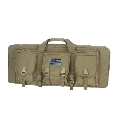Hunting rifle travel bag, designed for two long guns, MOLLE system, black