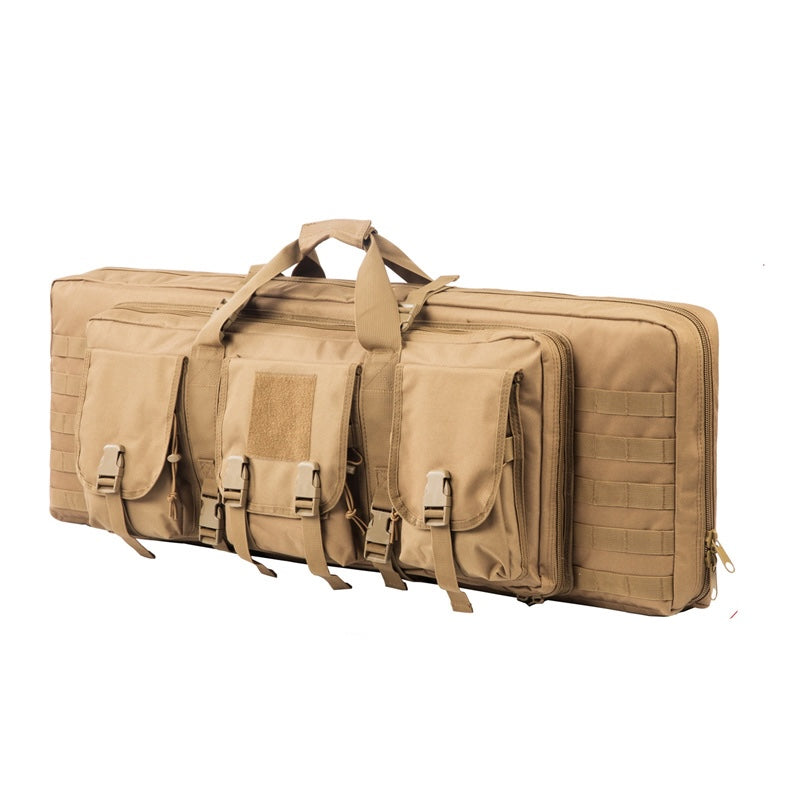 Military standard rifle backpack, black, robust and functional for two firearms
