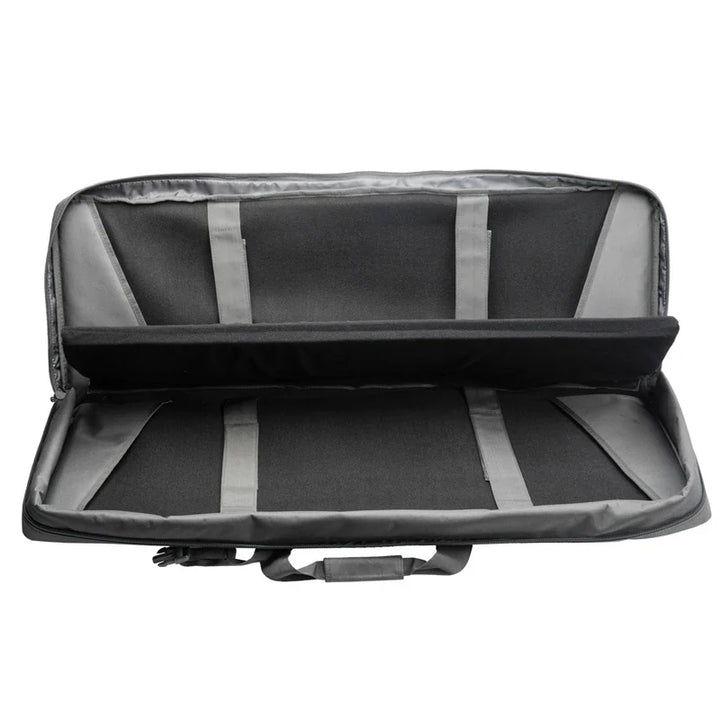 Tactical rifle case, 45 inches, provides protected carrying for two firearms, molle