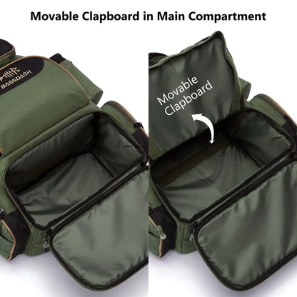 Angler's tactical fishing backpack, waterproof, ideal for tackle, outdoor equipment, and camping
