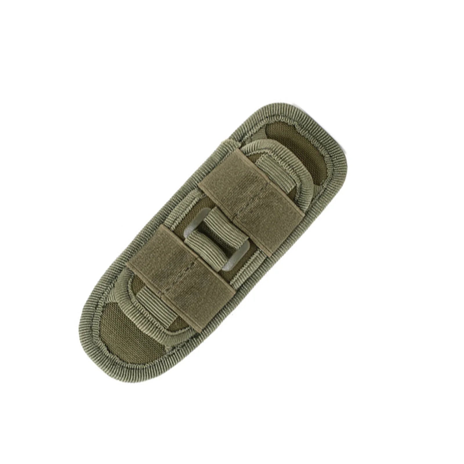 Versatile flashlight holster with rotatable clip for easy access, MOLLE compatible.