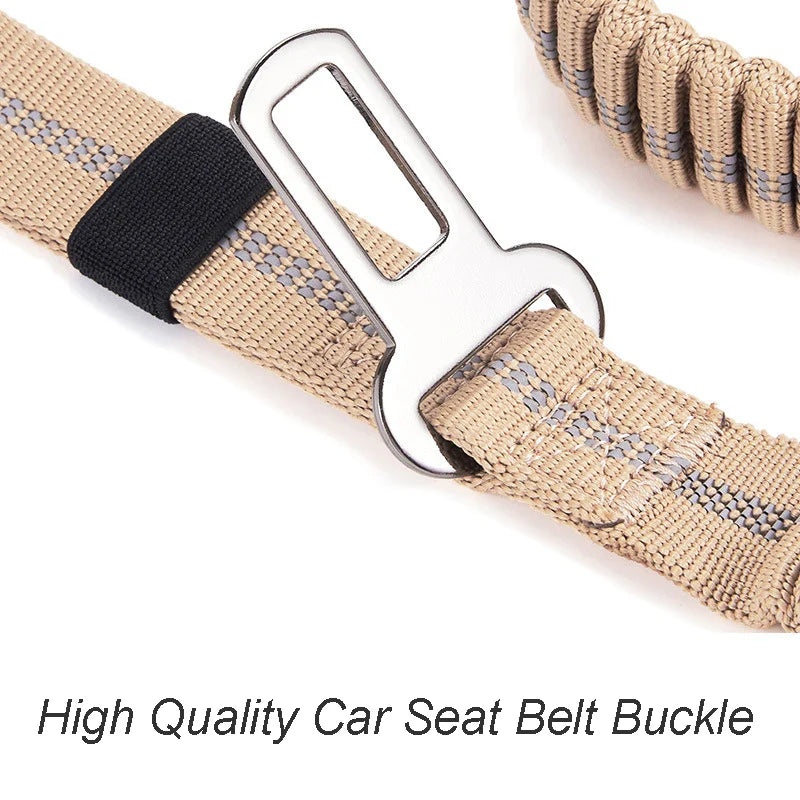 Black tactical K9 bungee leash, designed for strong, active dogs and training
