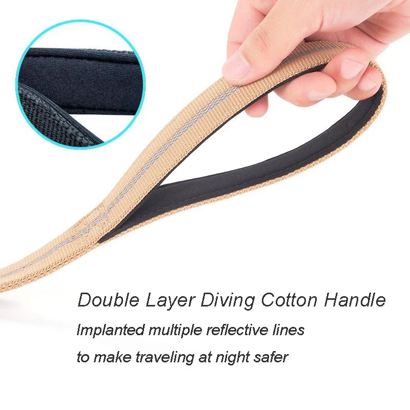 Dual-handle heavy-duty dog leash, perfect for large breeds and K9 activities