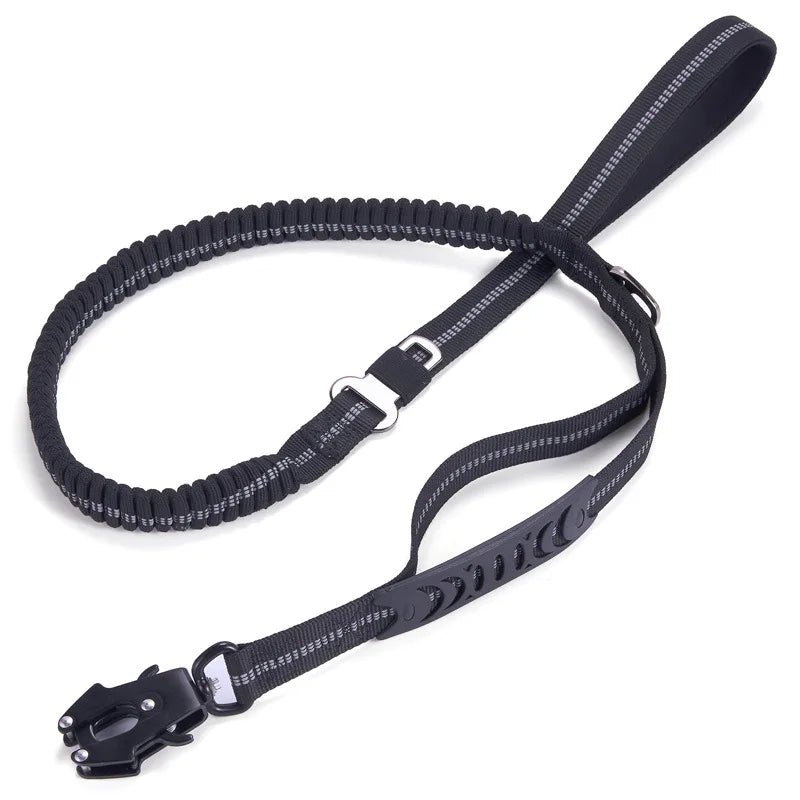 Premium heavy-duty dog gear: tactical dual-handle bungee leash for K9s