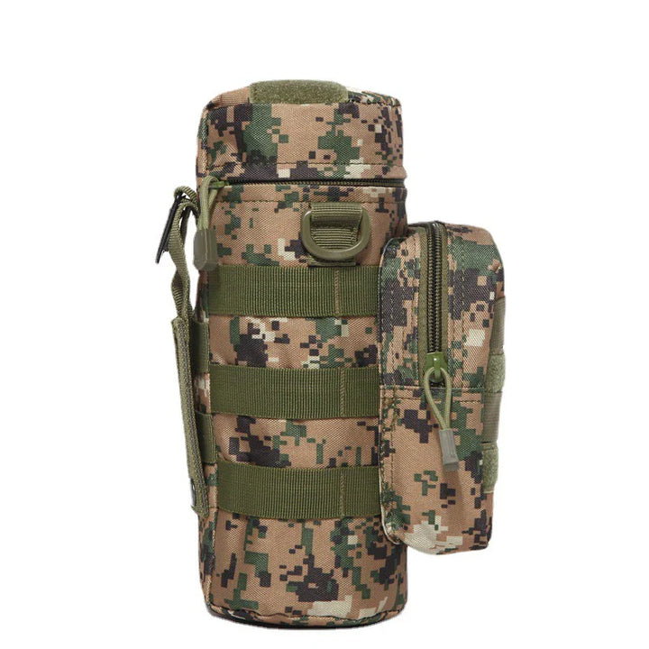 View inside the tactical insulated MOLLE pouch, revealing thermal insulation for beverage temperature.