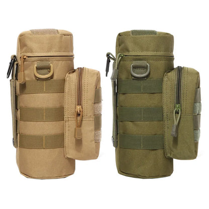 Group of assorted color tactical insulated MOLLE water bottle pouches for various tactical setups.