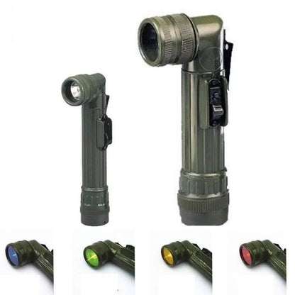 Tactical LED flashlight, bright beam for outdoor adventures, camping, and emergency use.