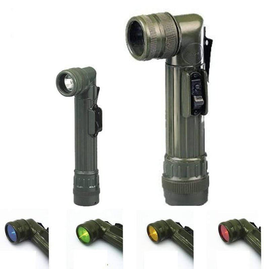 Tactical LED flashlight, bright beam for outdoor adventures, camping, and emergency use.