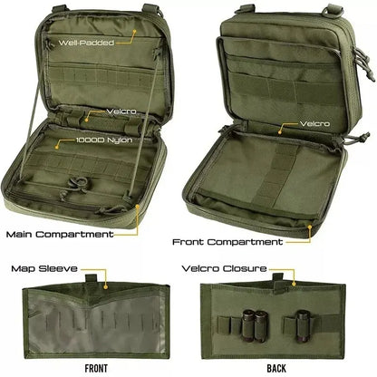 Versatile MOLLE admin pouch in Ranger Green, suitable for concealed carry magazine organization and everyday utility.