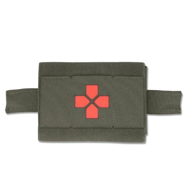 Tactical MOLLE medical pouch with dual zippers, quick access EMT first aid kit