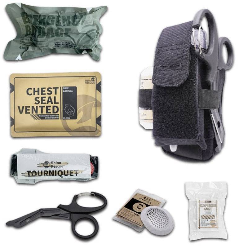 Durable nylon tactical gear set, waist bag with emergency kit for outdoor adventures