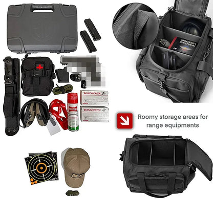 Tactical outdoor gear bag for men, close-up of heavy-duty zippers and rugged construction.